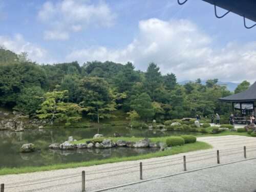 天龍寺の庭を別角度から